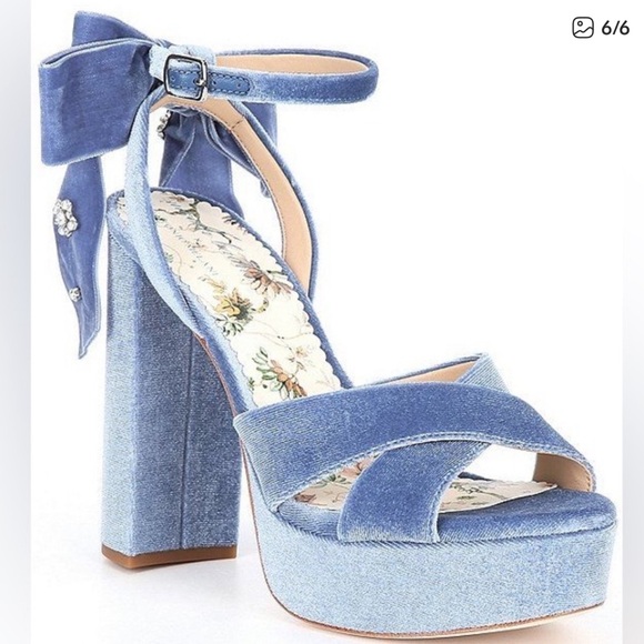 ANTONIO MELANI x Nicola Barbie - Lila Blue Velvet Embellished Heels - Picture 2 of 7